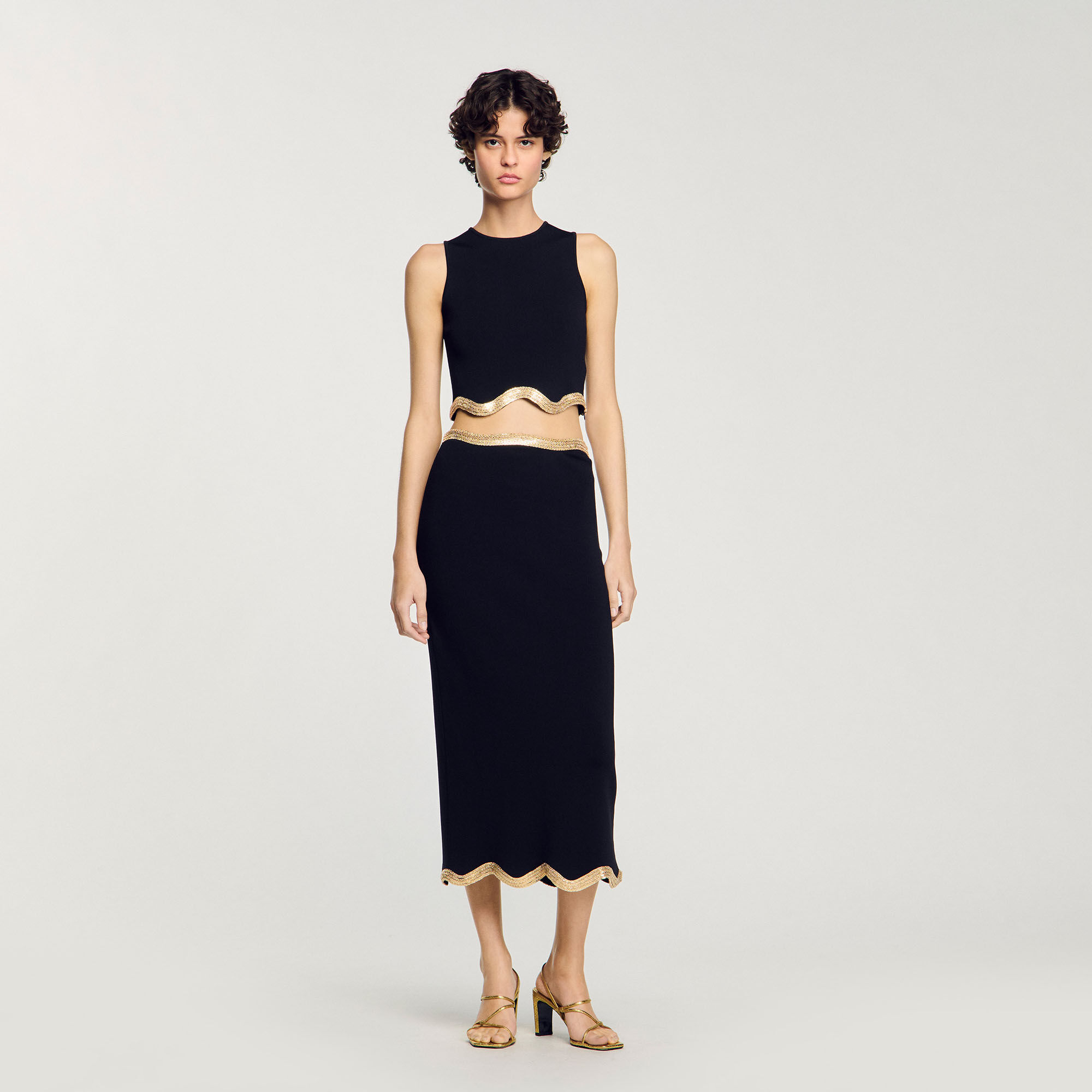 Lange rok tricot ketting details