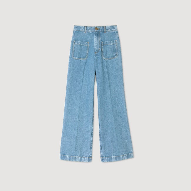 Jeans wijd met hoge taille