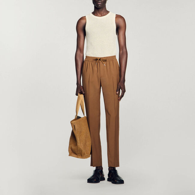 Rechte pantalon met elastiek