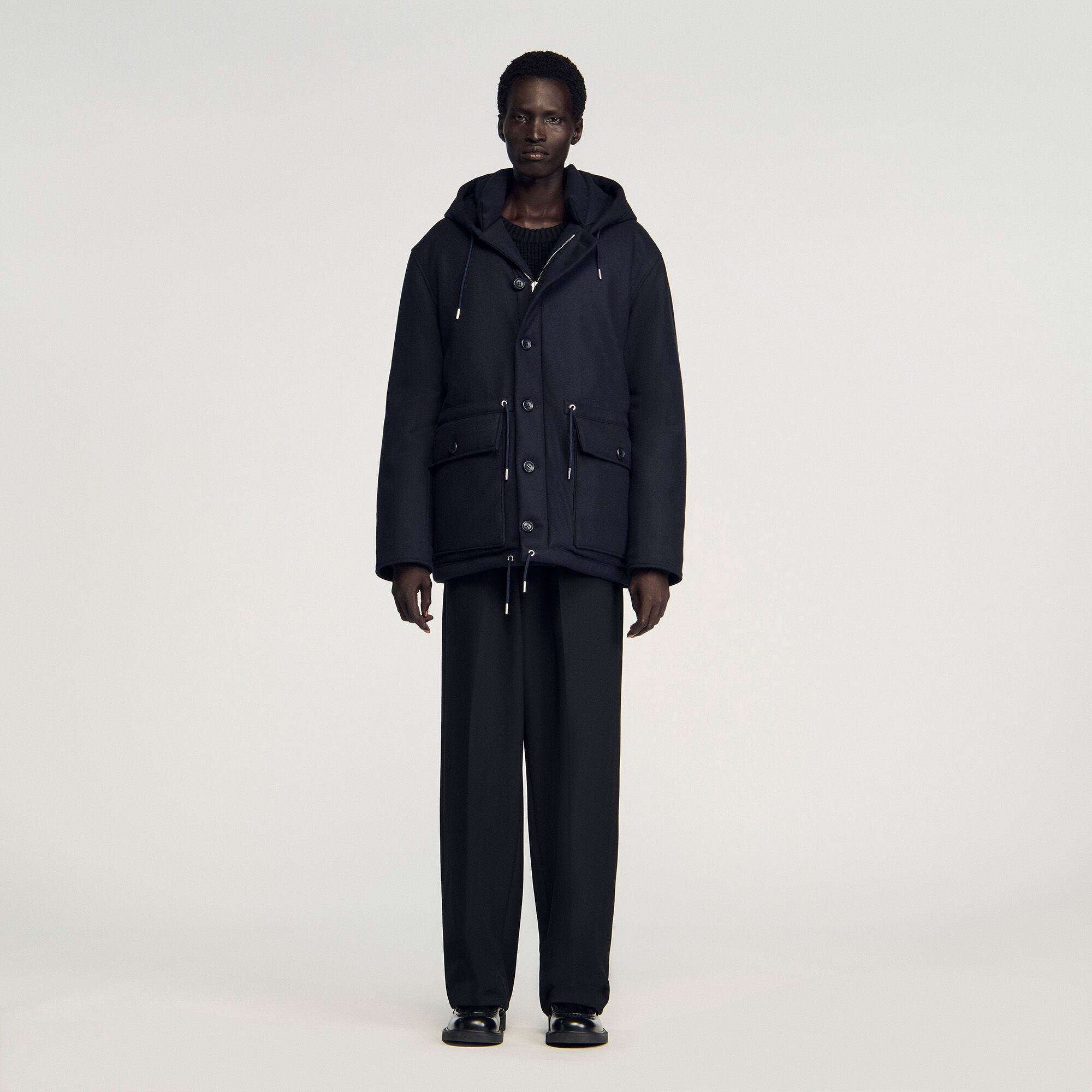 Parka jas van wol met capuchon Parka jas van wol met capuchon