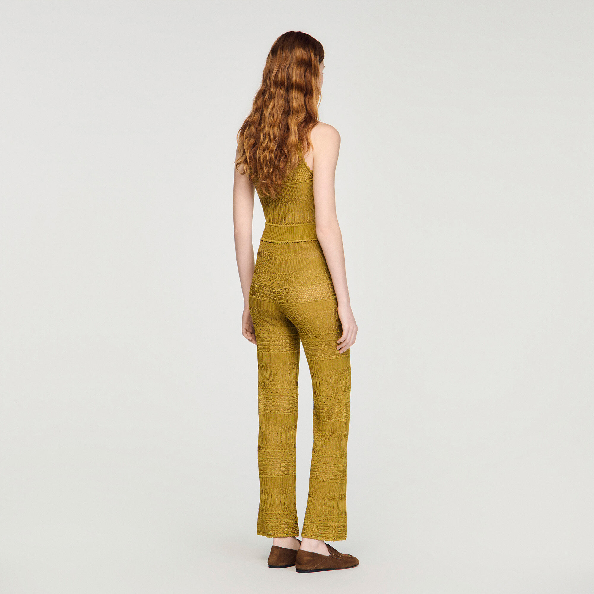 Gebreide pantalon pointelle