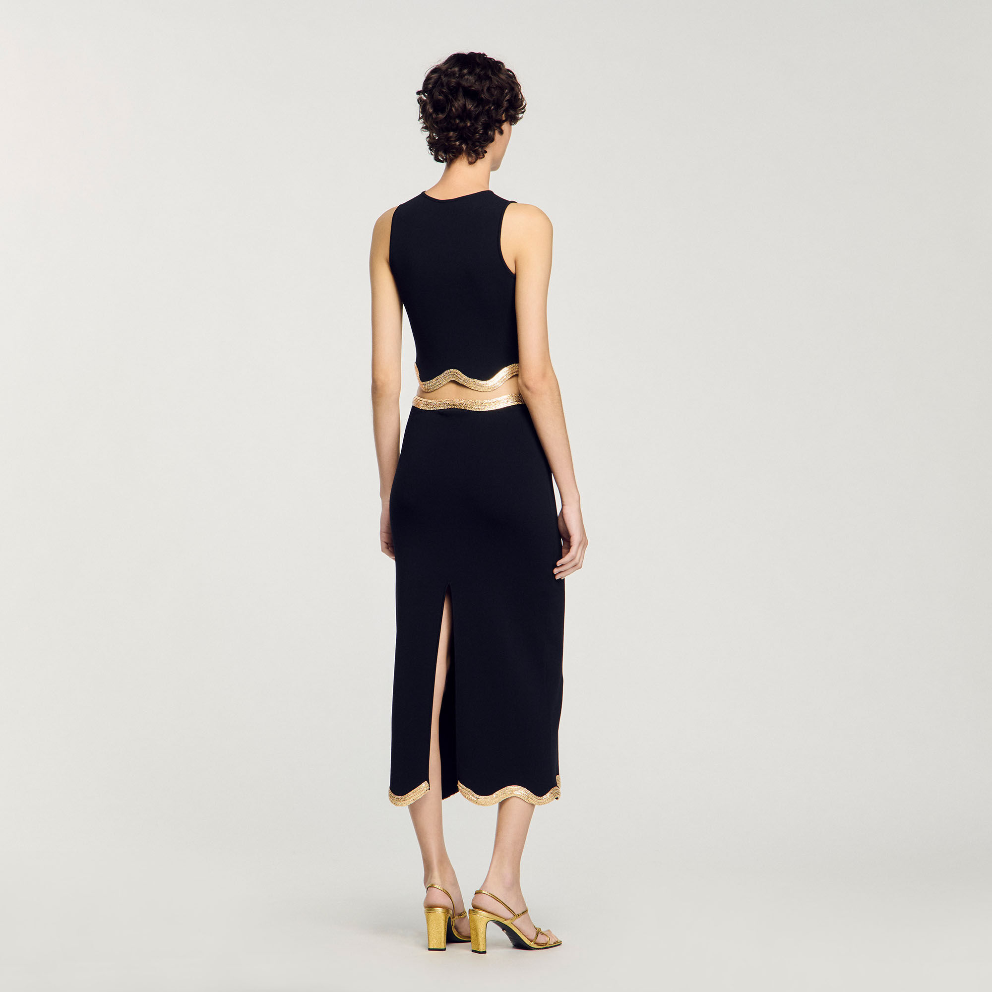 Lange rok tricot ketting details