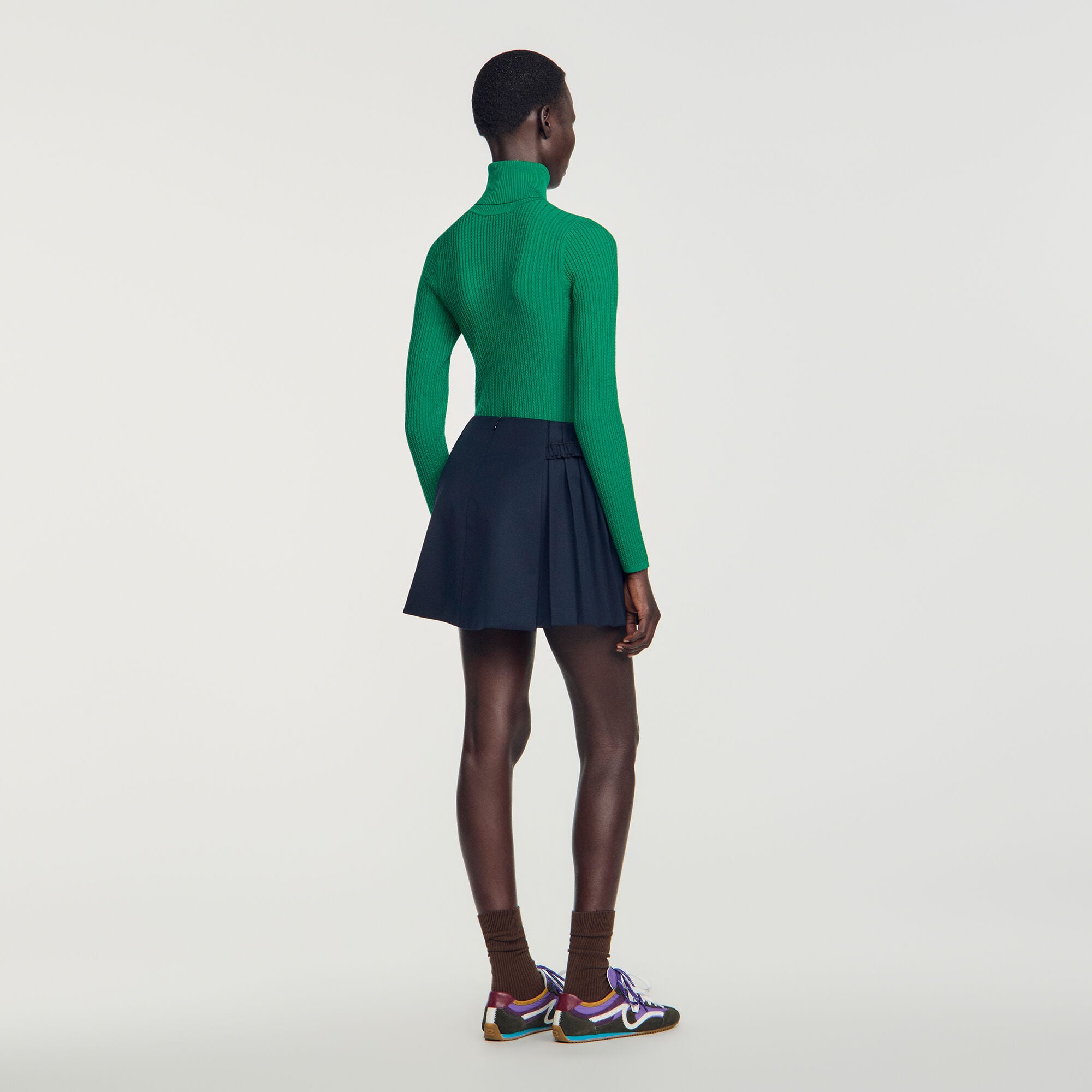 Wollen skort met knopen - Vrouw | Sandro