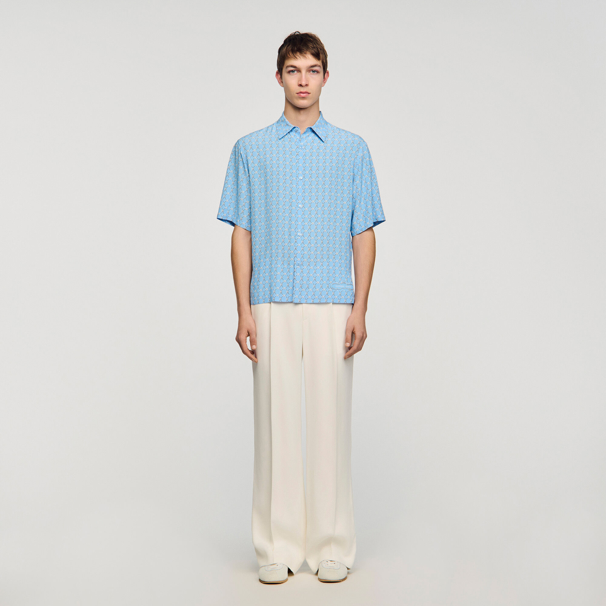 Soepel overhemd met schakelprint