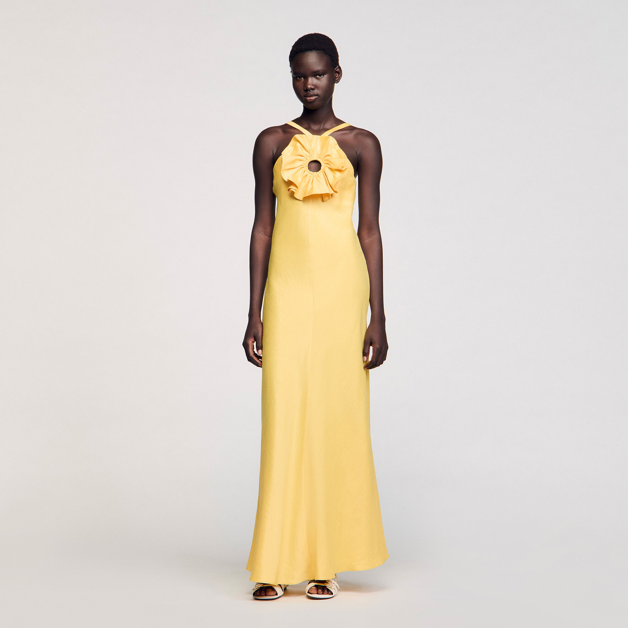 Lange jurk met volants