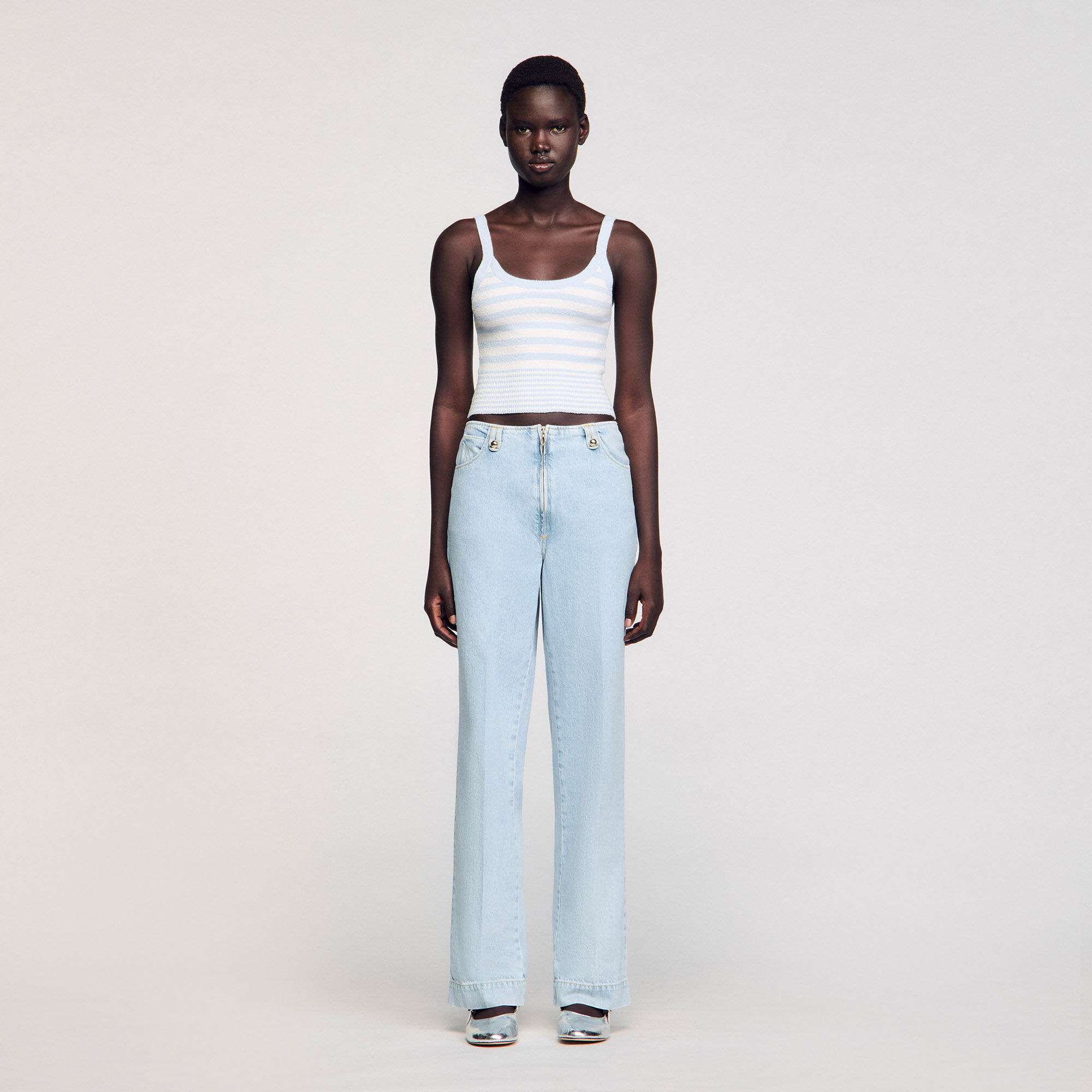 Jeans wijd stone washed