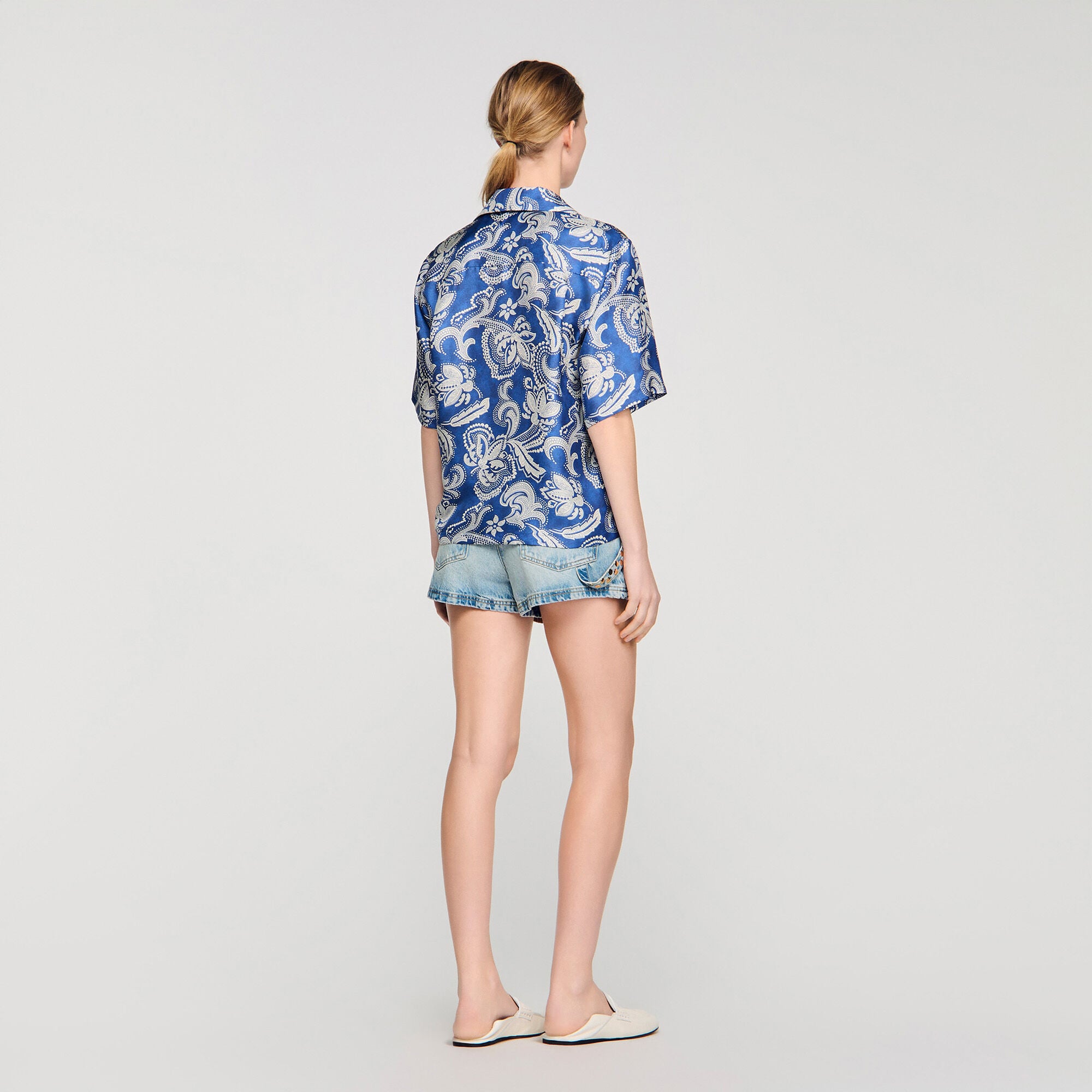 Overhemdblouse met bloemenprint