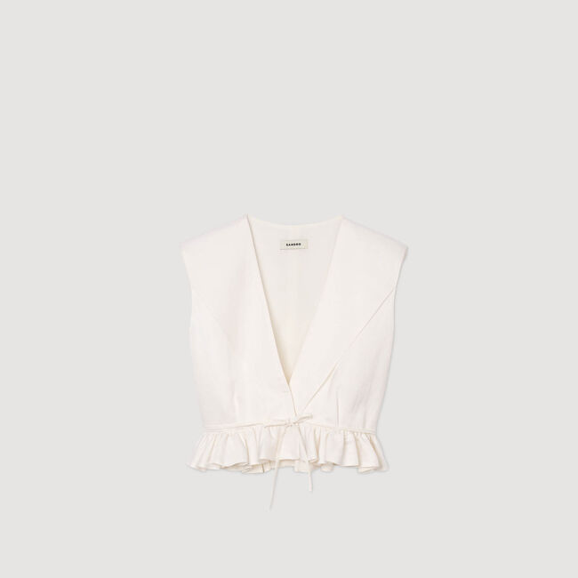 Korte top met volants