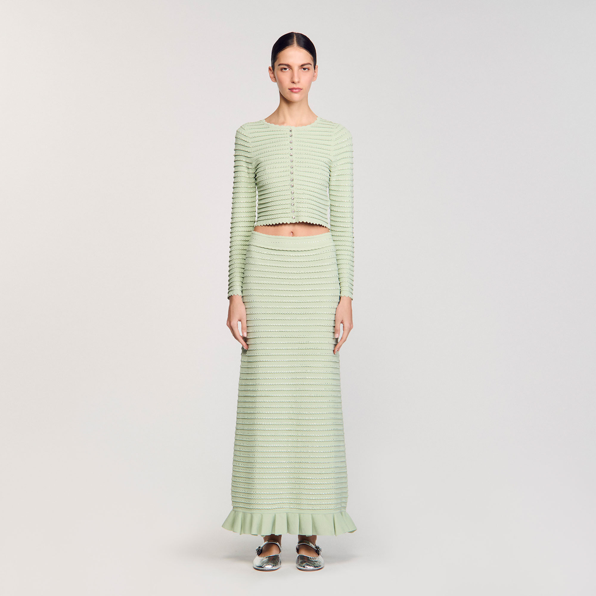 Lange rok tricot stras