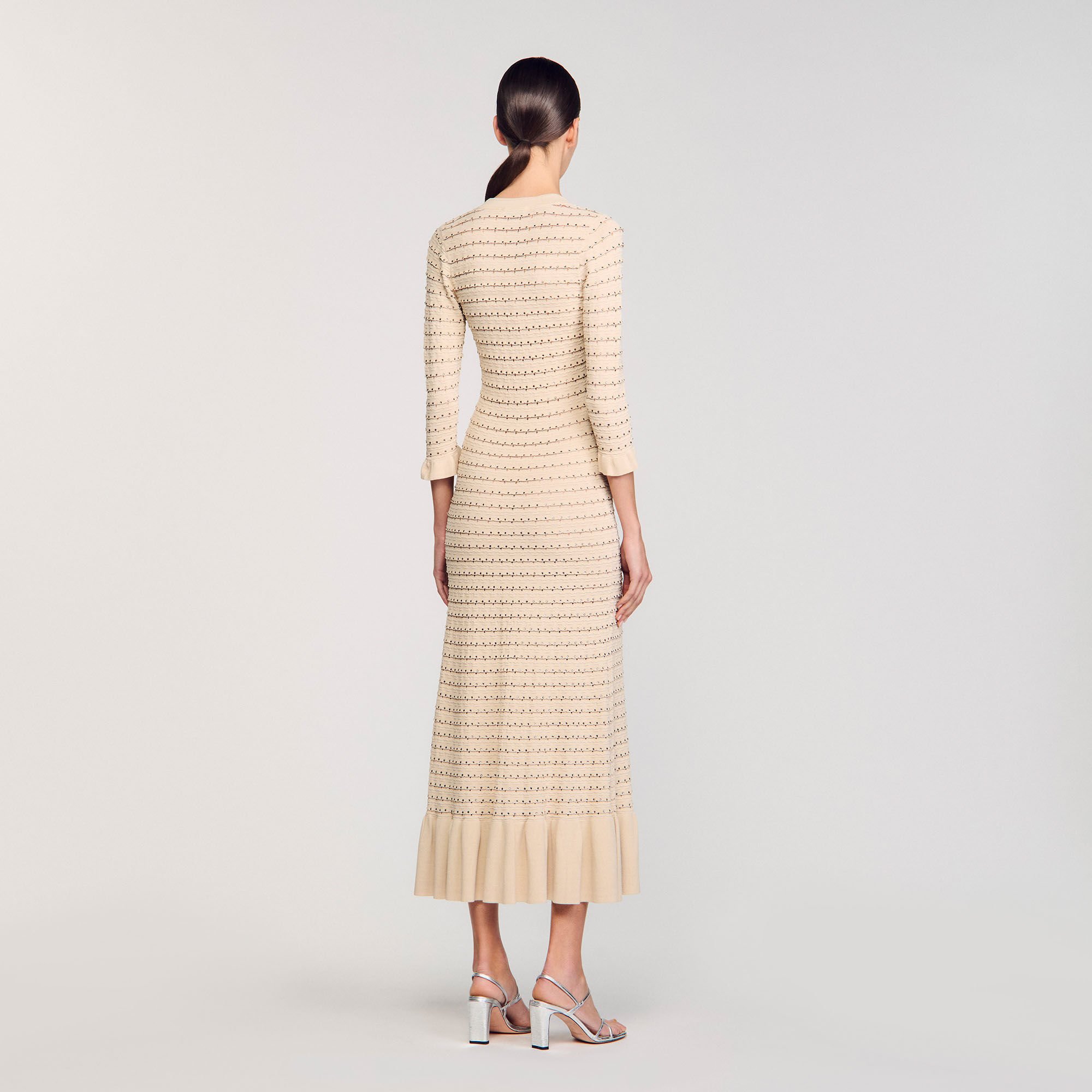 Lange jurk tricot met stras