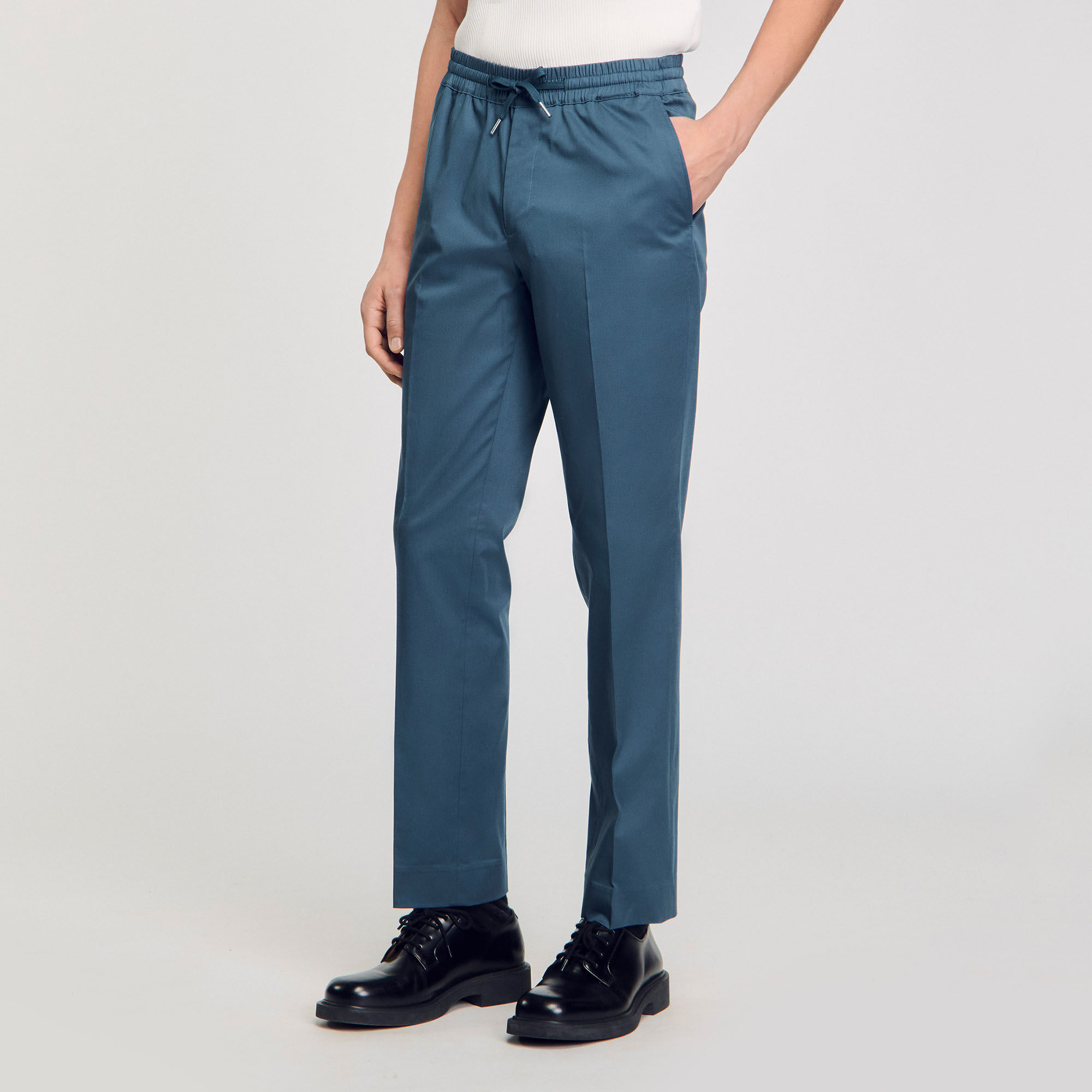 Rechte pantalon met elastiek