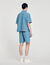 Square cross denim overhemd