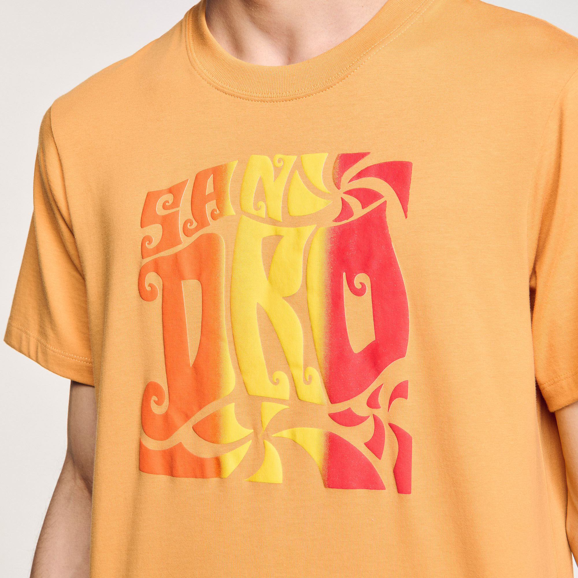 T-shirt katoen met print golven
