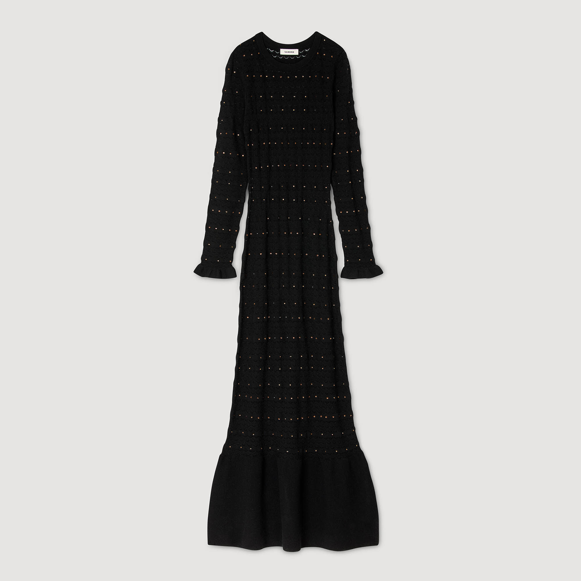 Lange jurk tricot met stras
