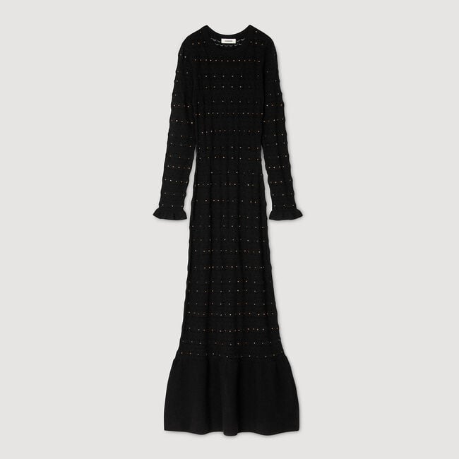 Lange jurk tricot met stras