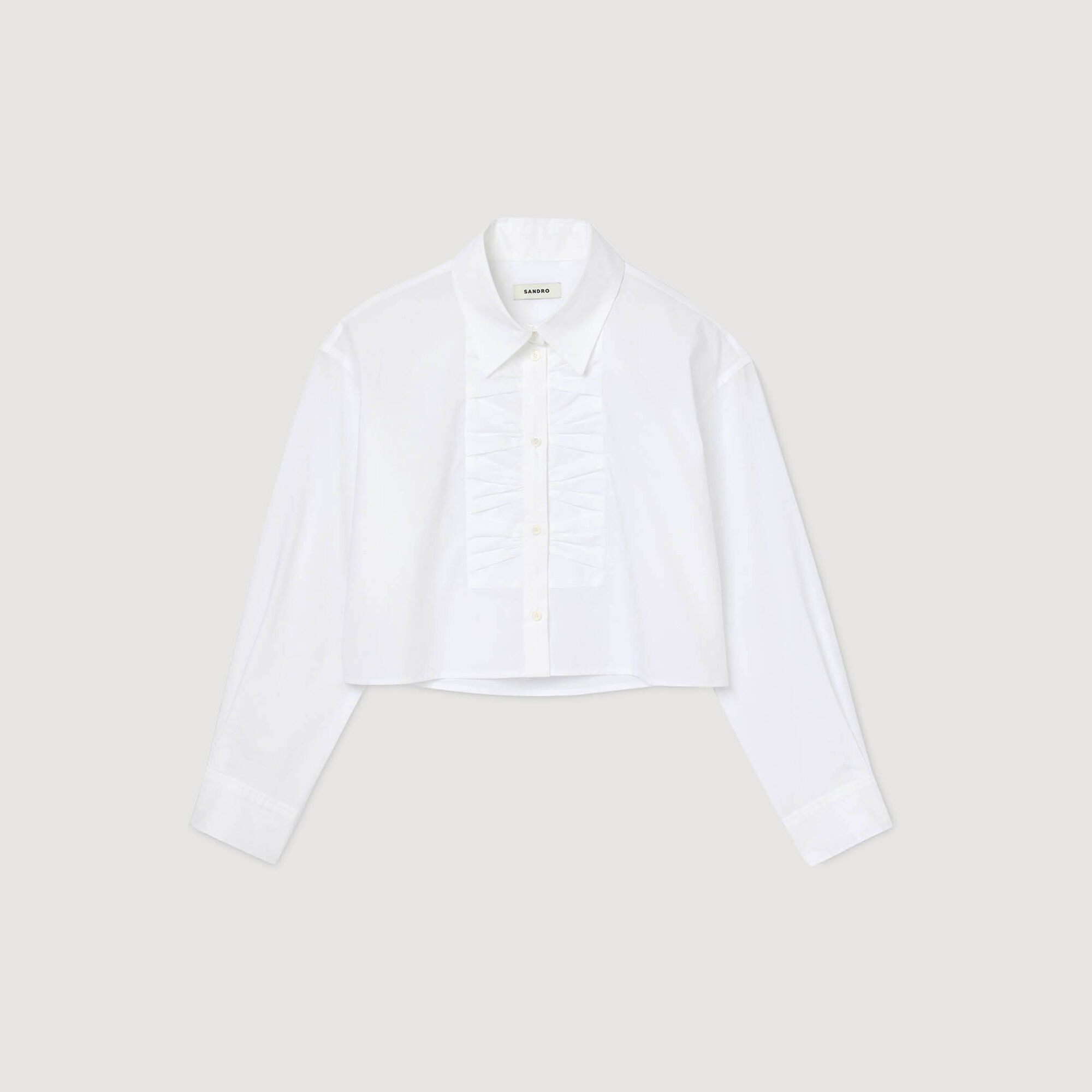 Korte overhemdblouse met strik