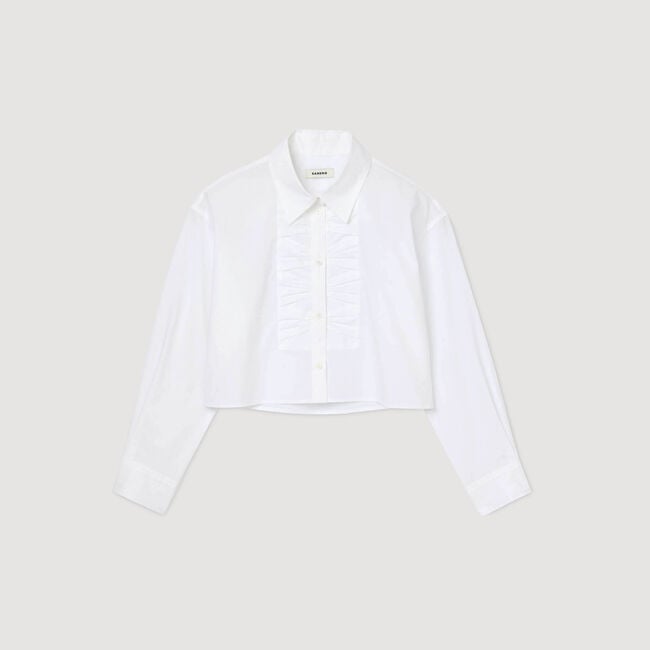 Korte overhemdblouse met strik