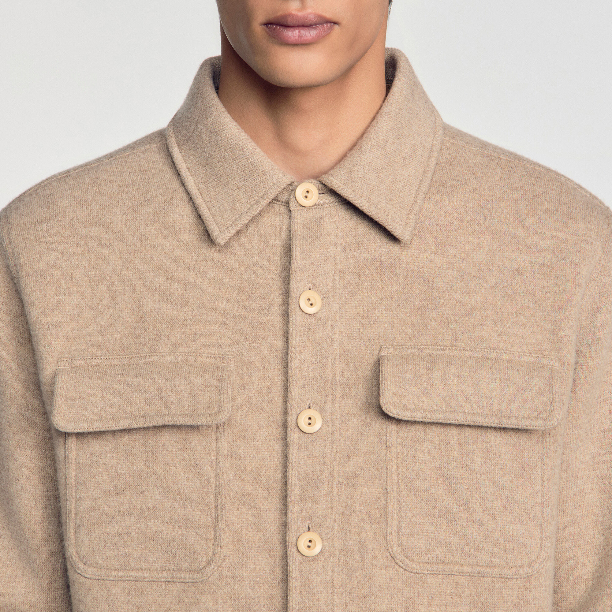 Overshirt van gekookte wol - Man | Sandro