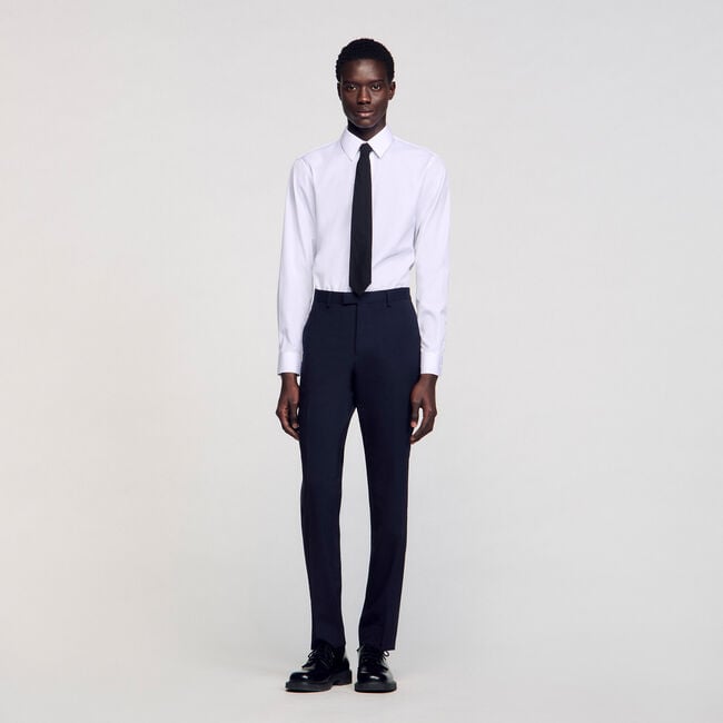 Classic wool suit trousers