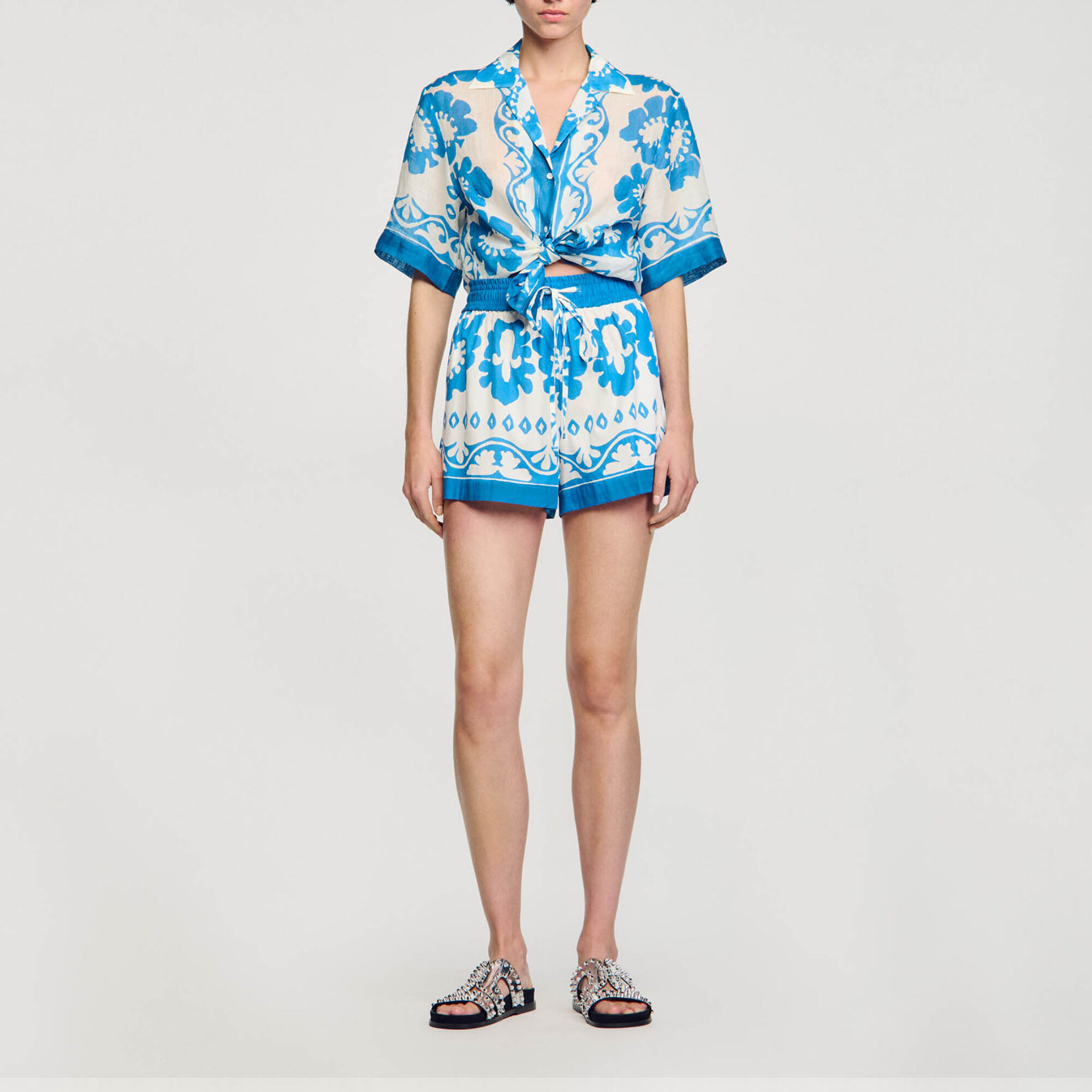 Short wijd met print