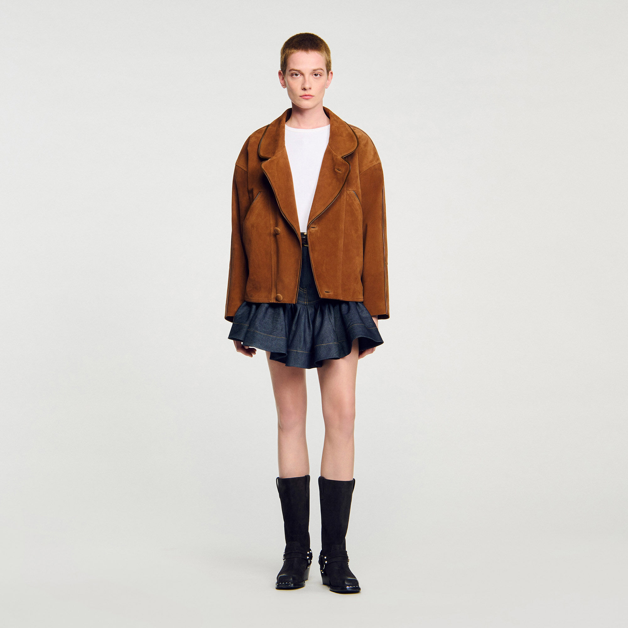 Oversized suède jack