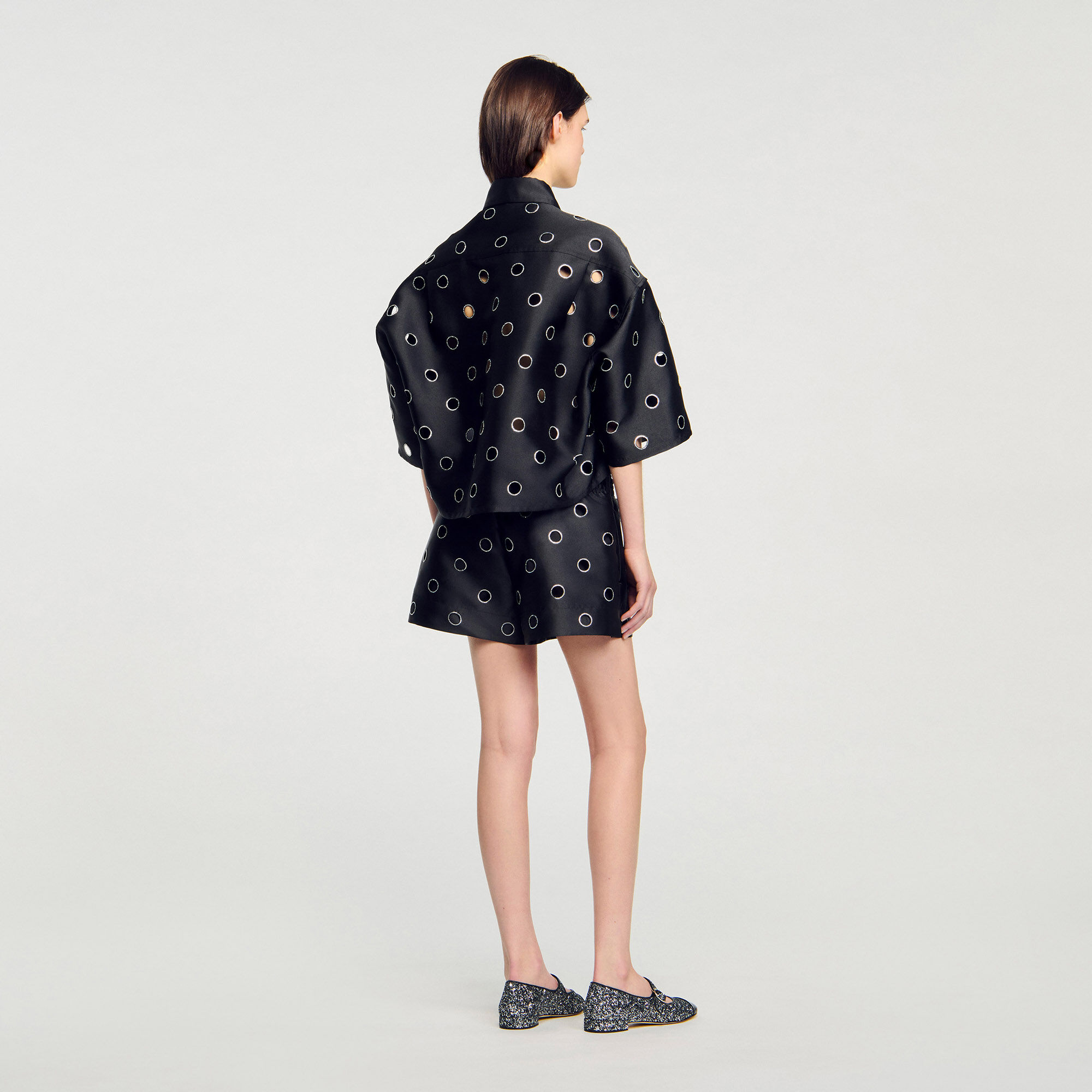 Overhemdblouse met stras