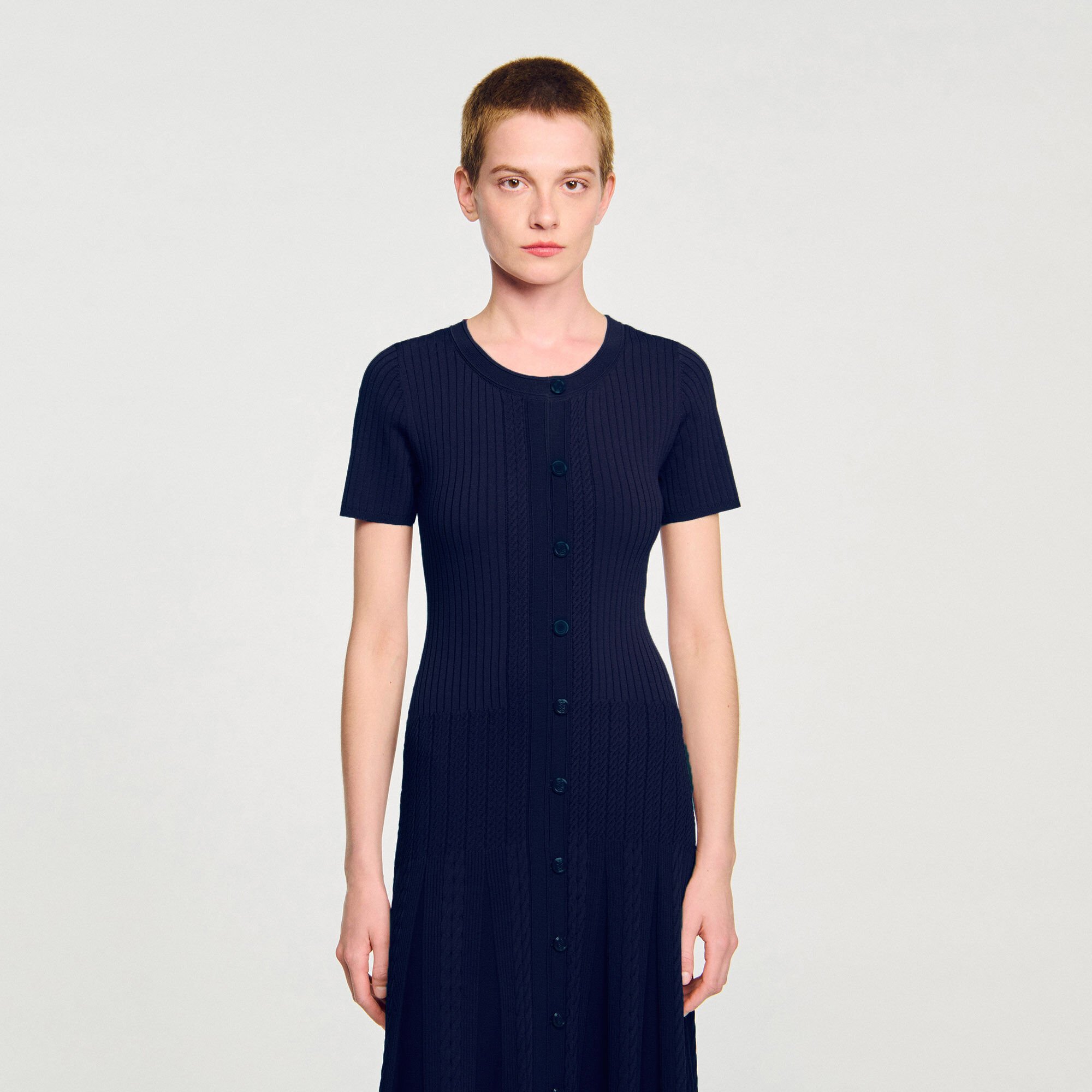 Lange tricot jurk
