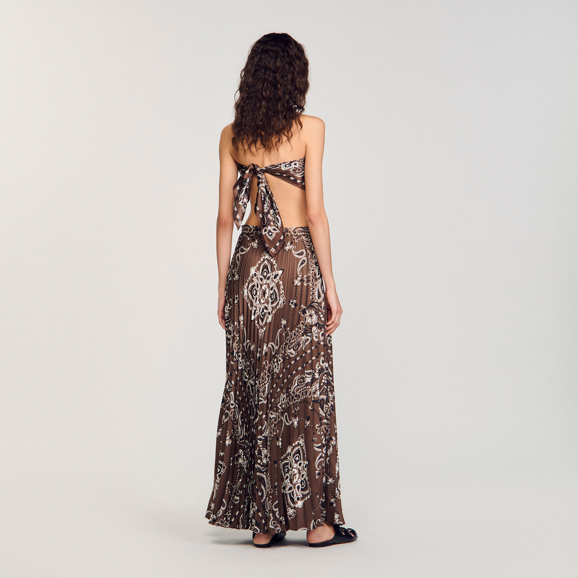 Lange plissé rok bandana print.