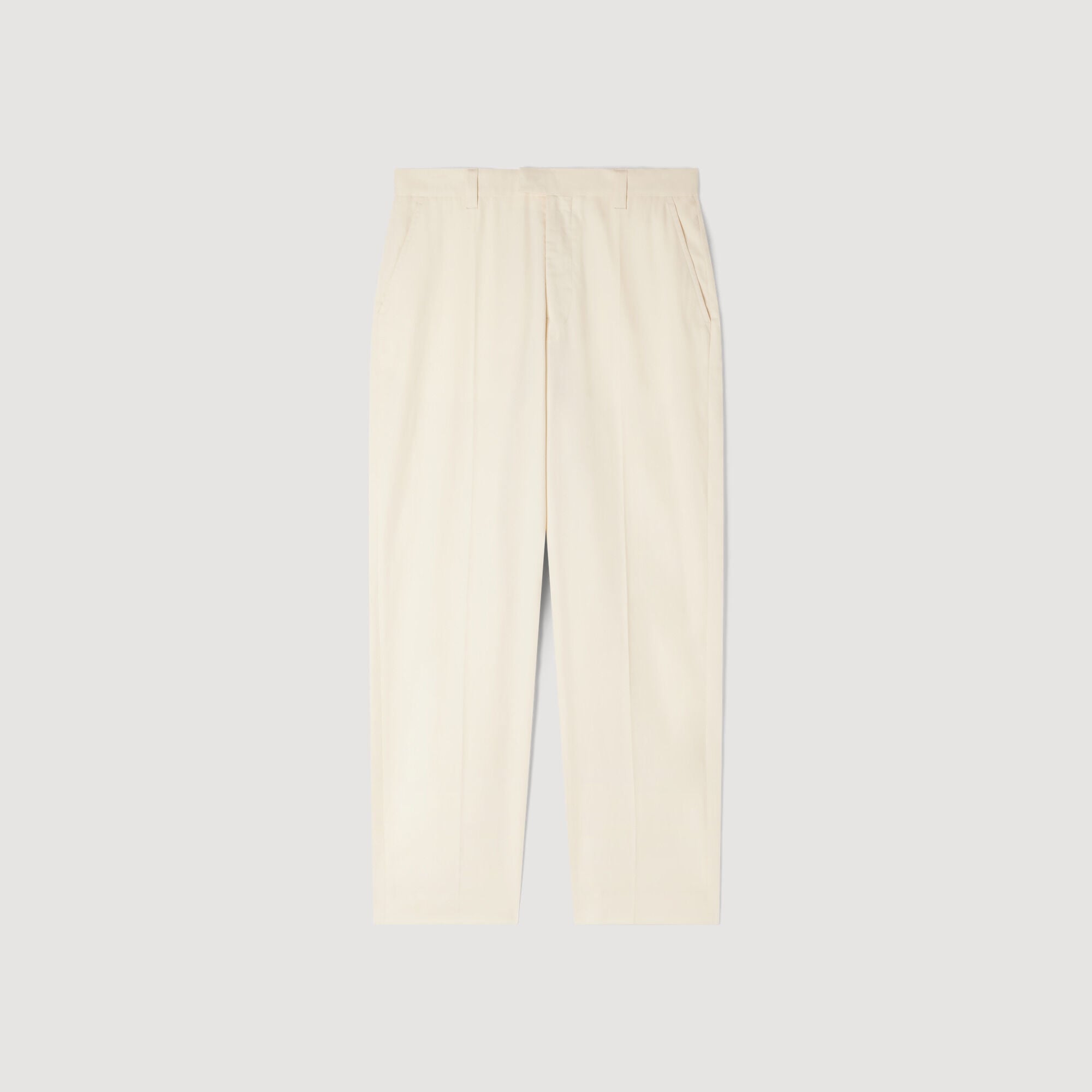 Wijdvallende pantalon van katoen