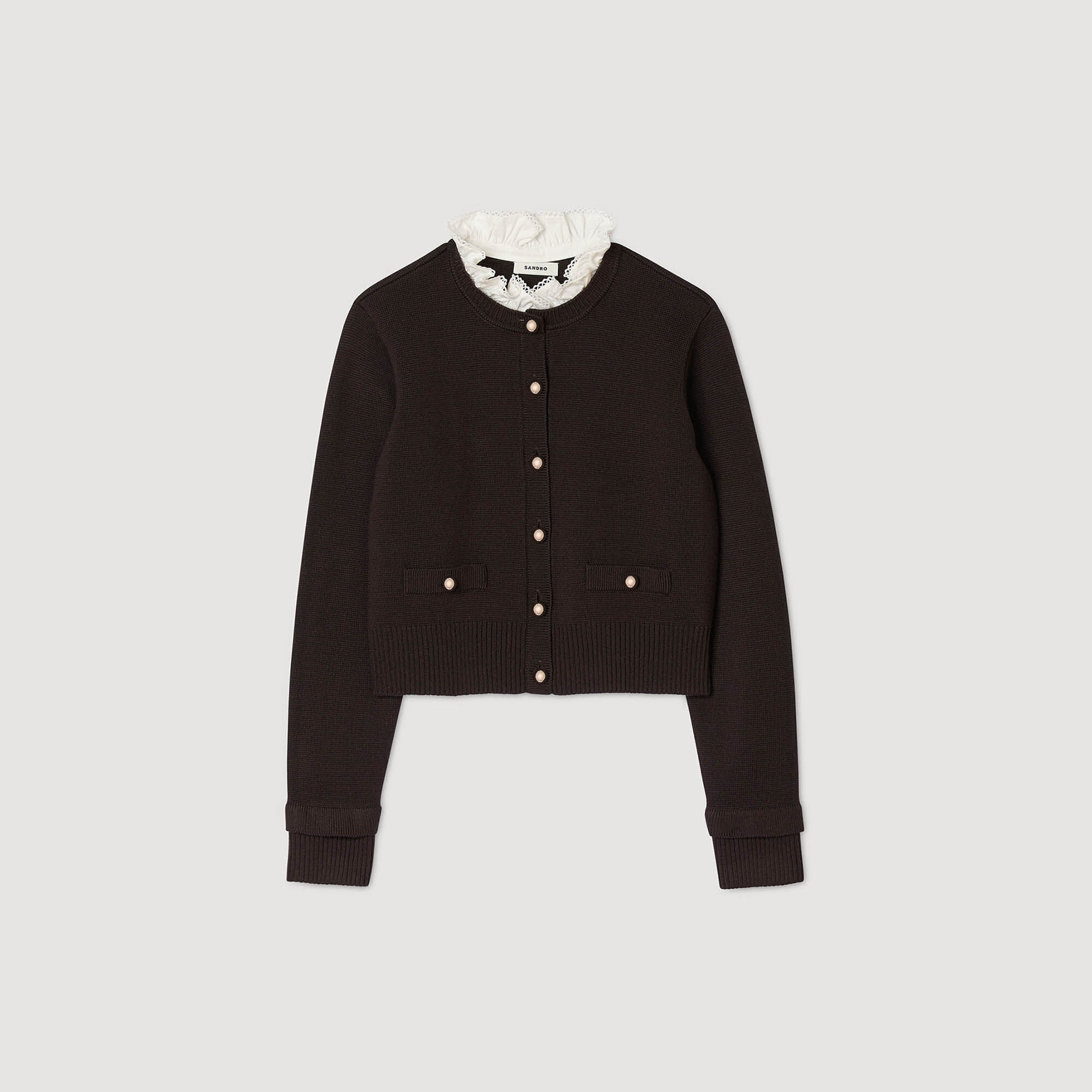 Cardigan afneembare wijde kraag