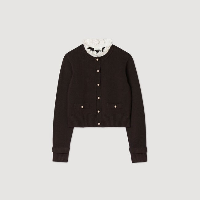 Cardigan afneembare wijde kraag