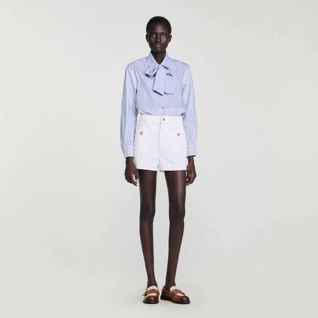 Overhemdblouse stropdas strepen