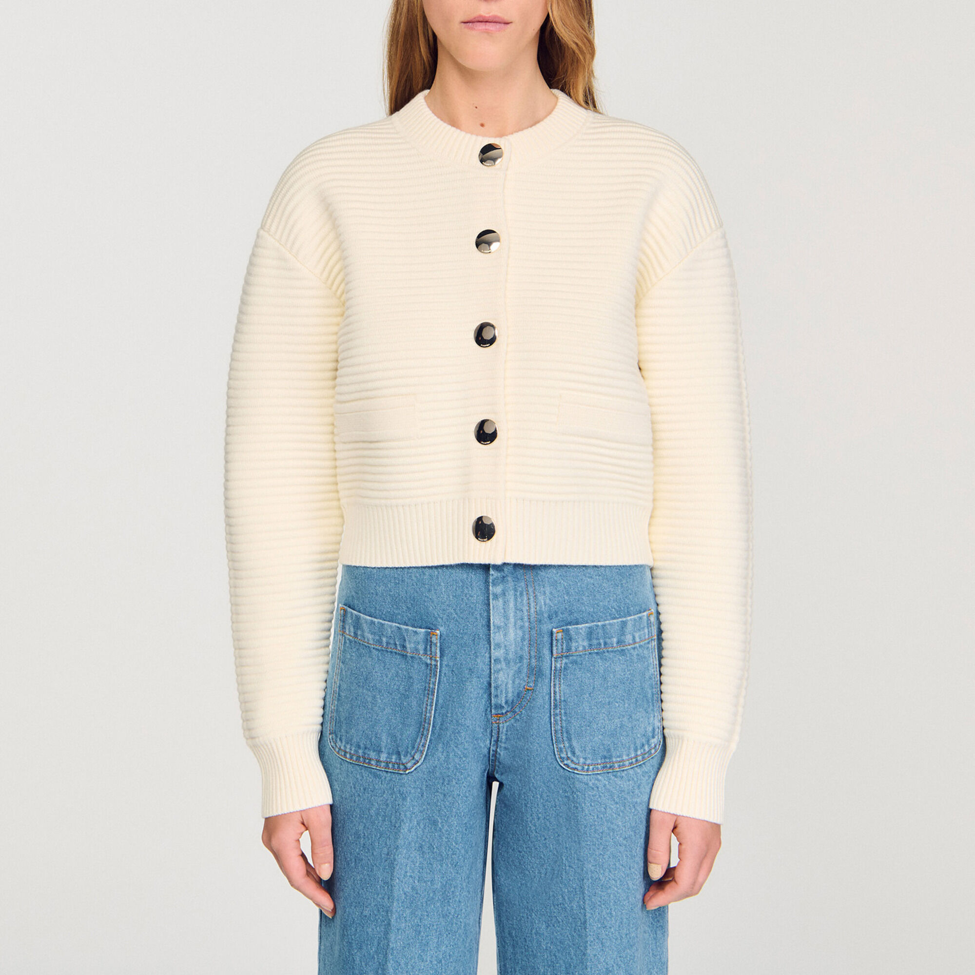 Cardigan vest textuur breisel - Vrouw | Sandro