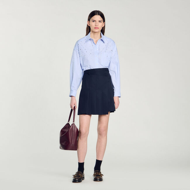 Overhemdblouse ruit met studs