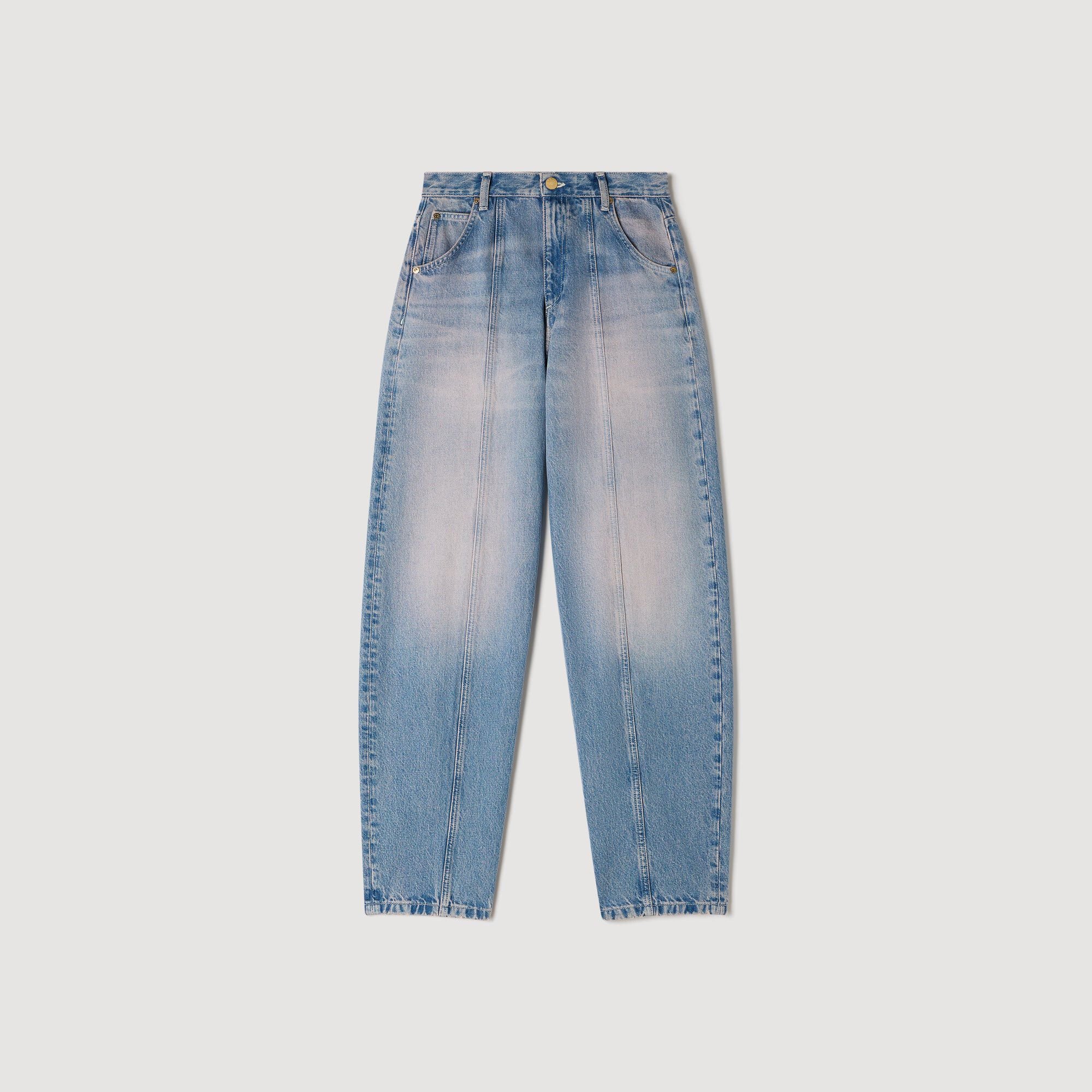 Barrel jeans stone washed