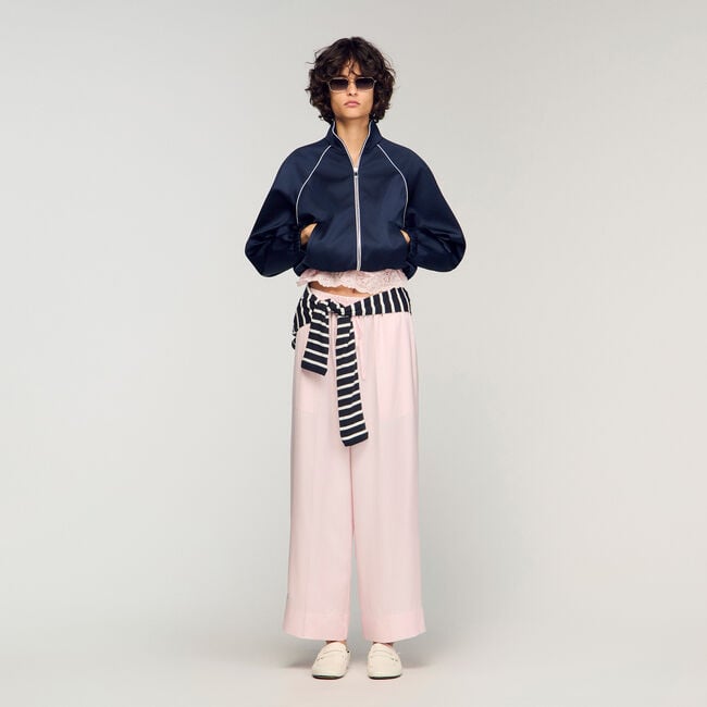 Satijnen wijdvallende pantalon