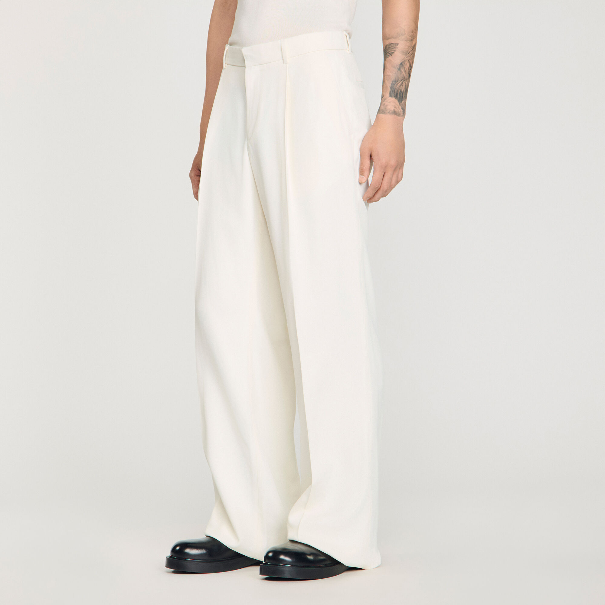 Wijde pantalon van soepele viscose