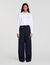 Wijdvallende gestreepte pantalon