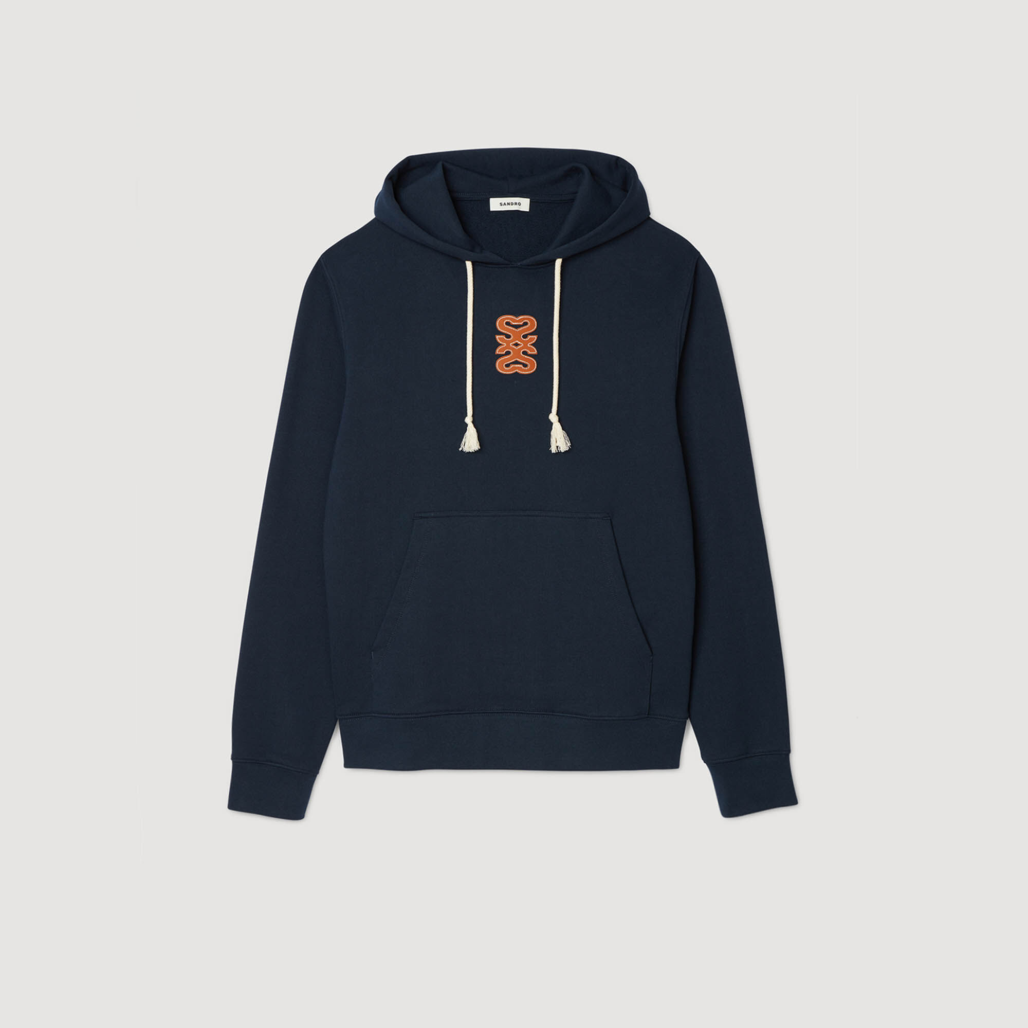 Sweatshirt met leren patch