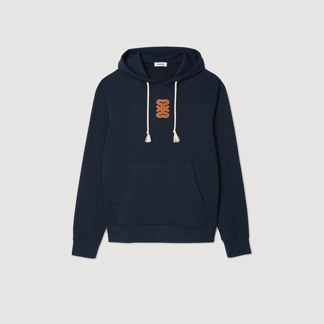 Sweatshirt met leren patch