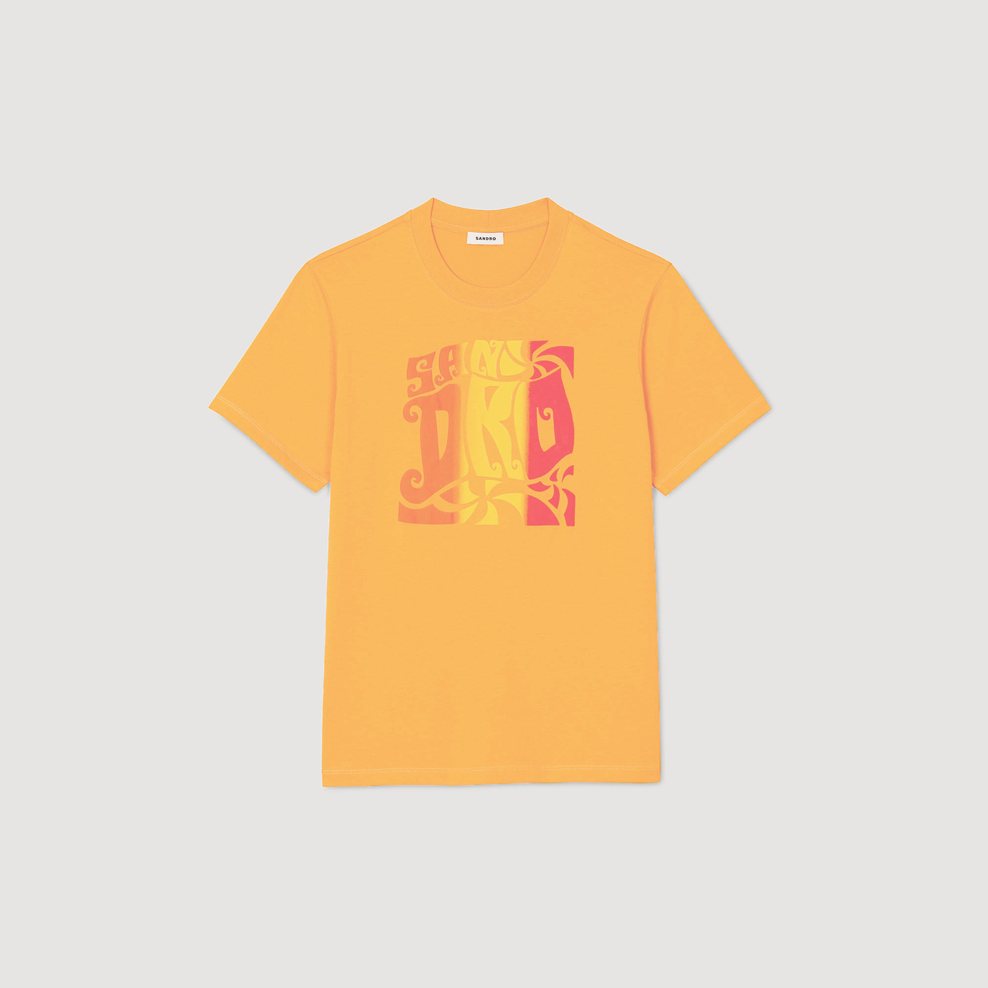 T-shirt katoen met print golven