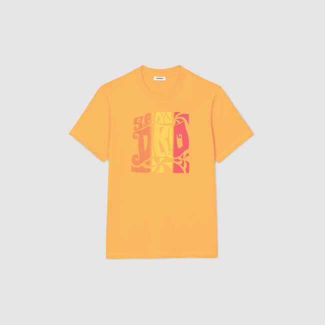 T-shirt katoen met print golven