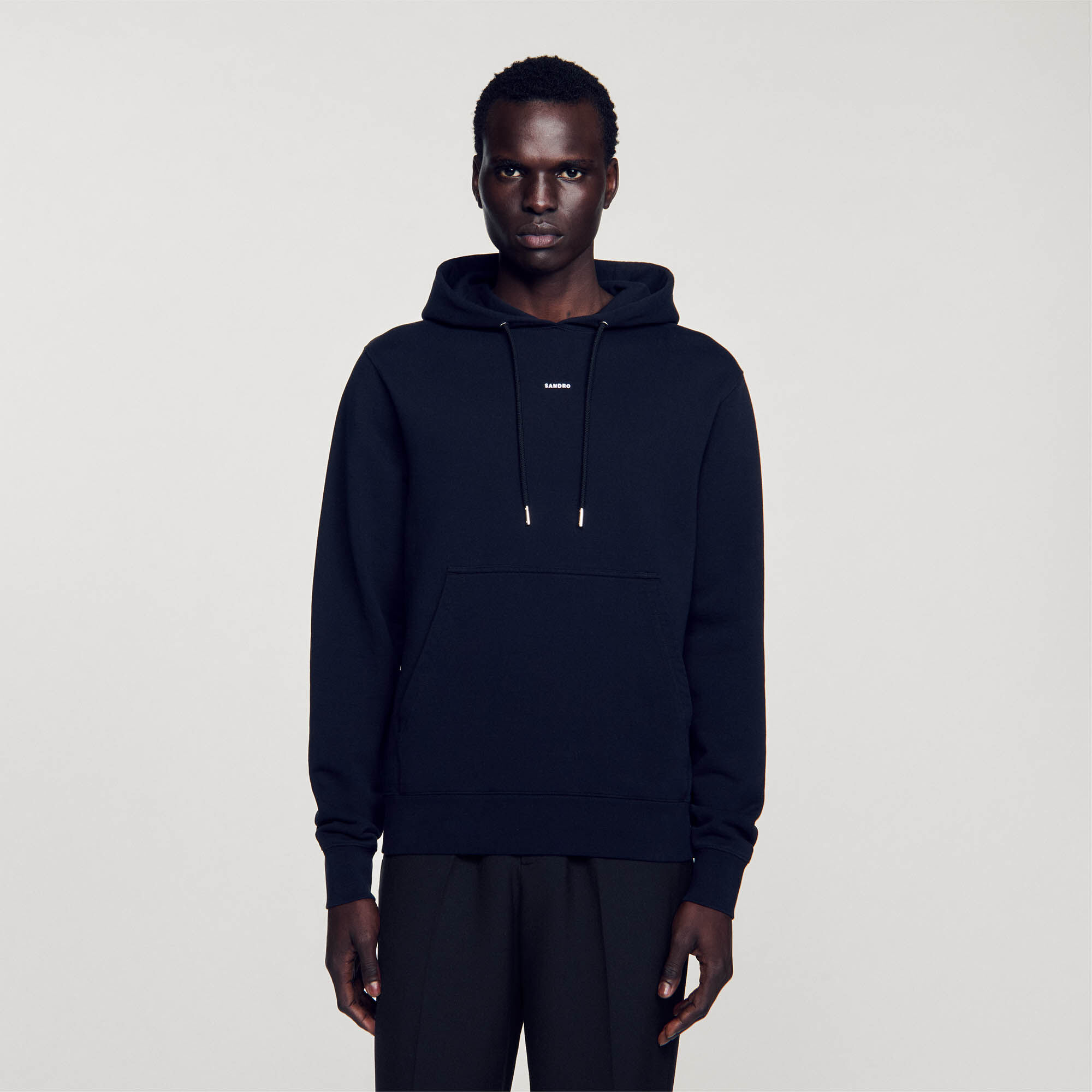 Geborduurde herenhoody van biokatoen