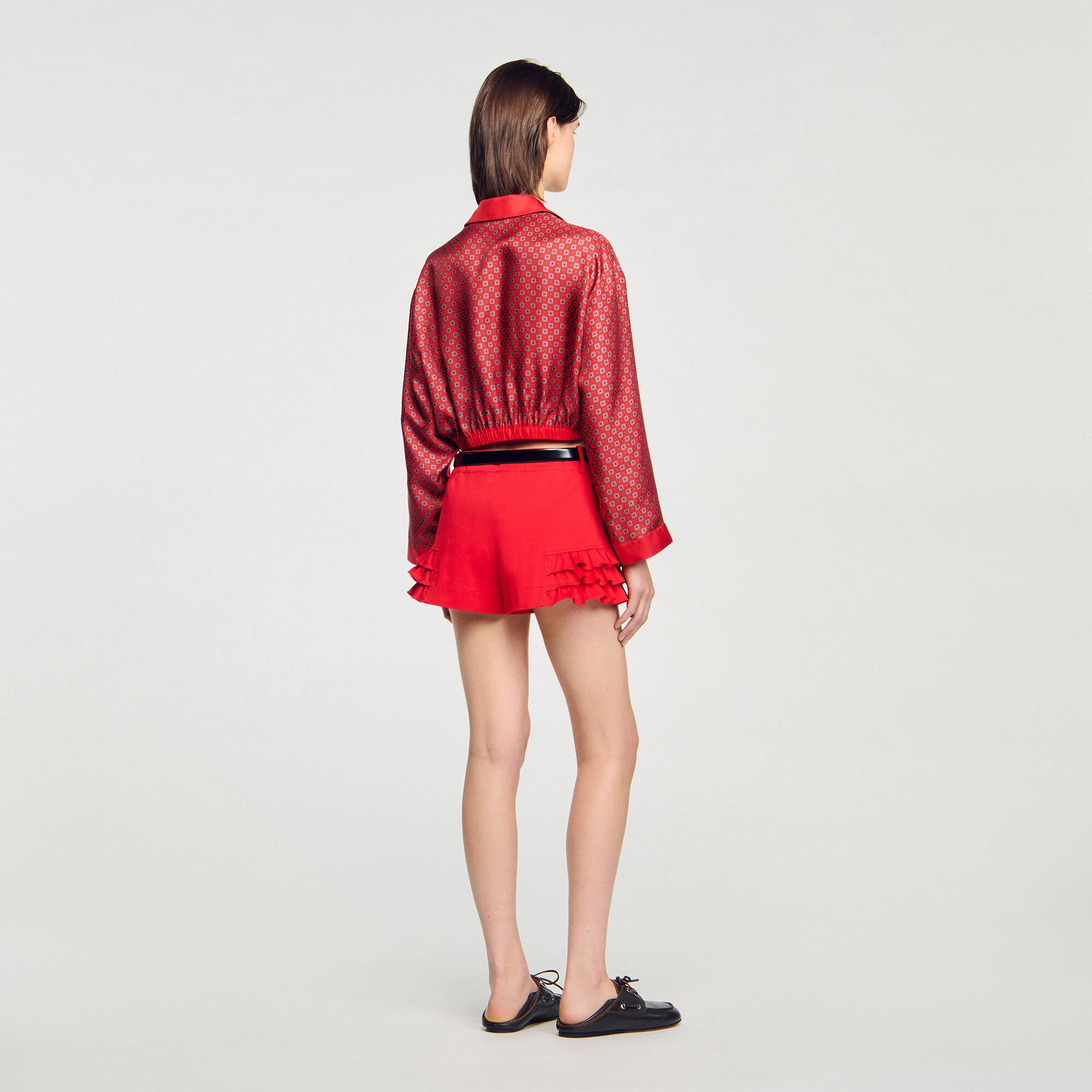 Overhemdblouse sjaalprint