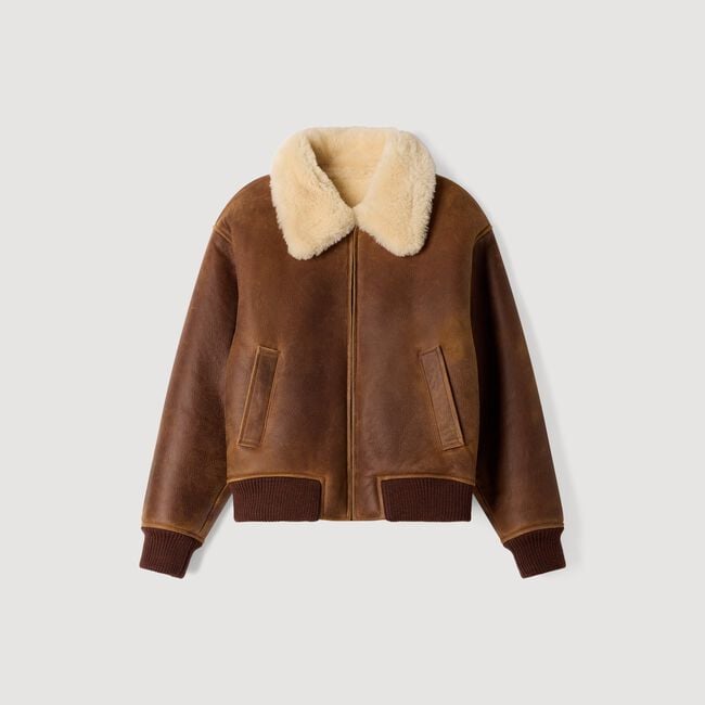 Shearling jack met rits - Vrouw | Sandro