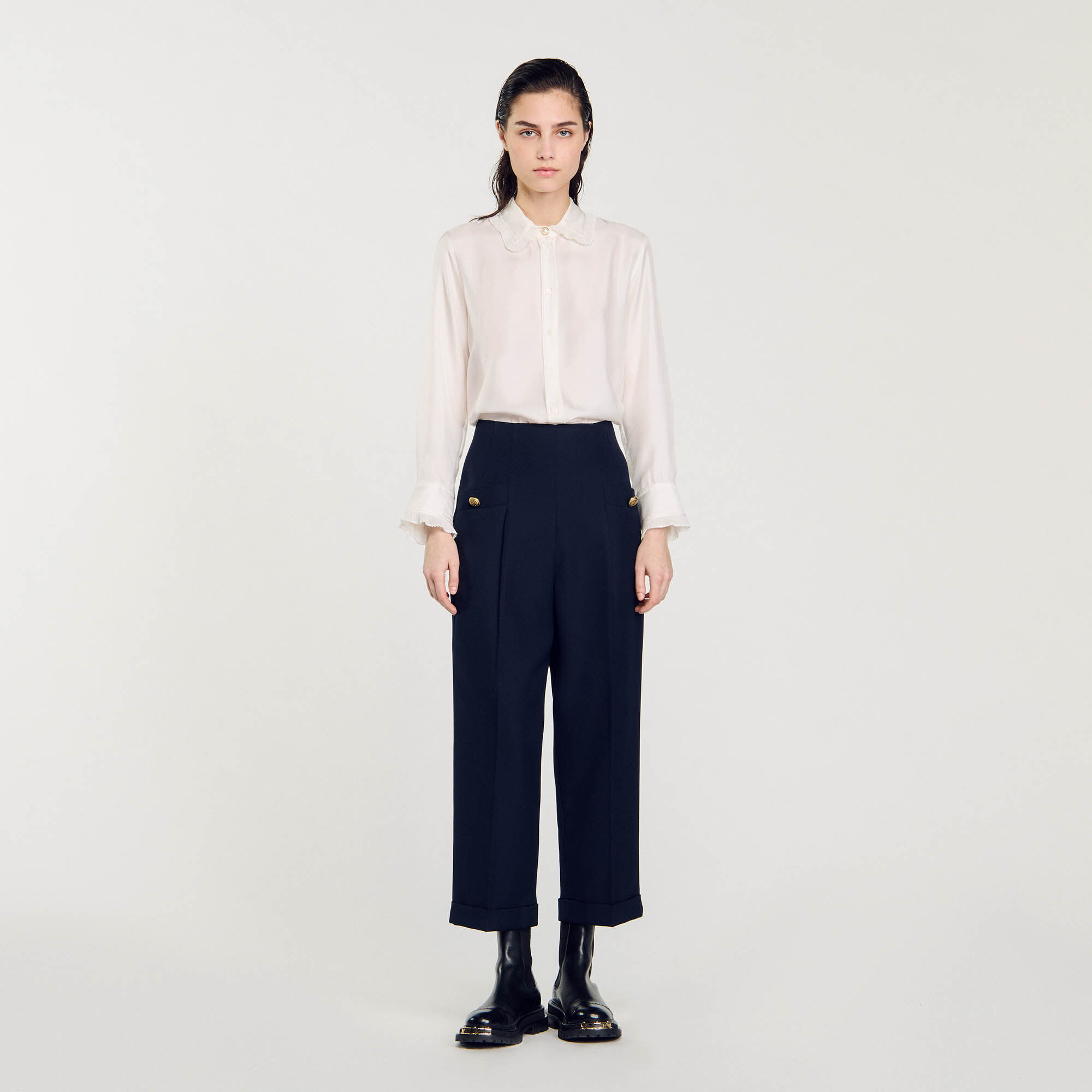 Pantalon met wijde pasvorm