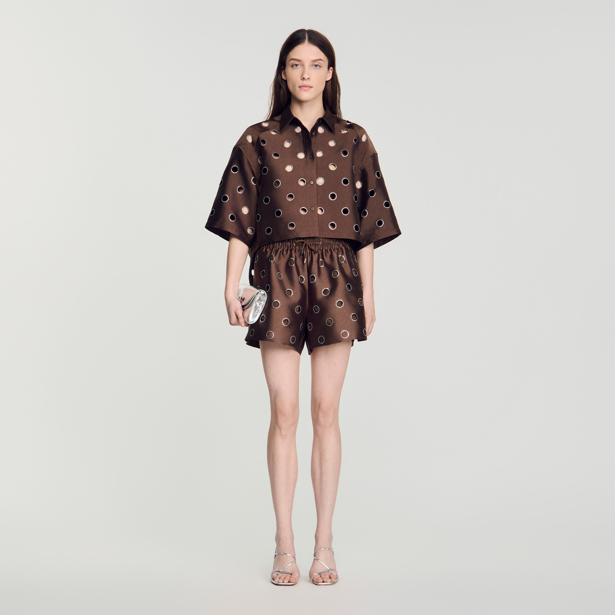 Overhemdblouse met stras
