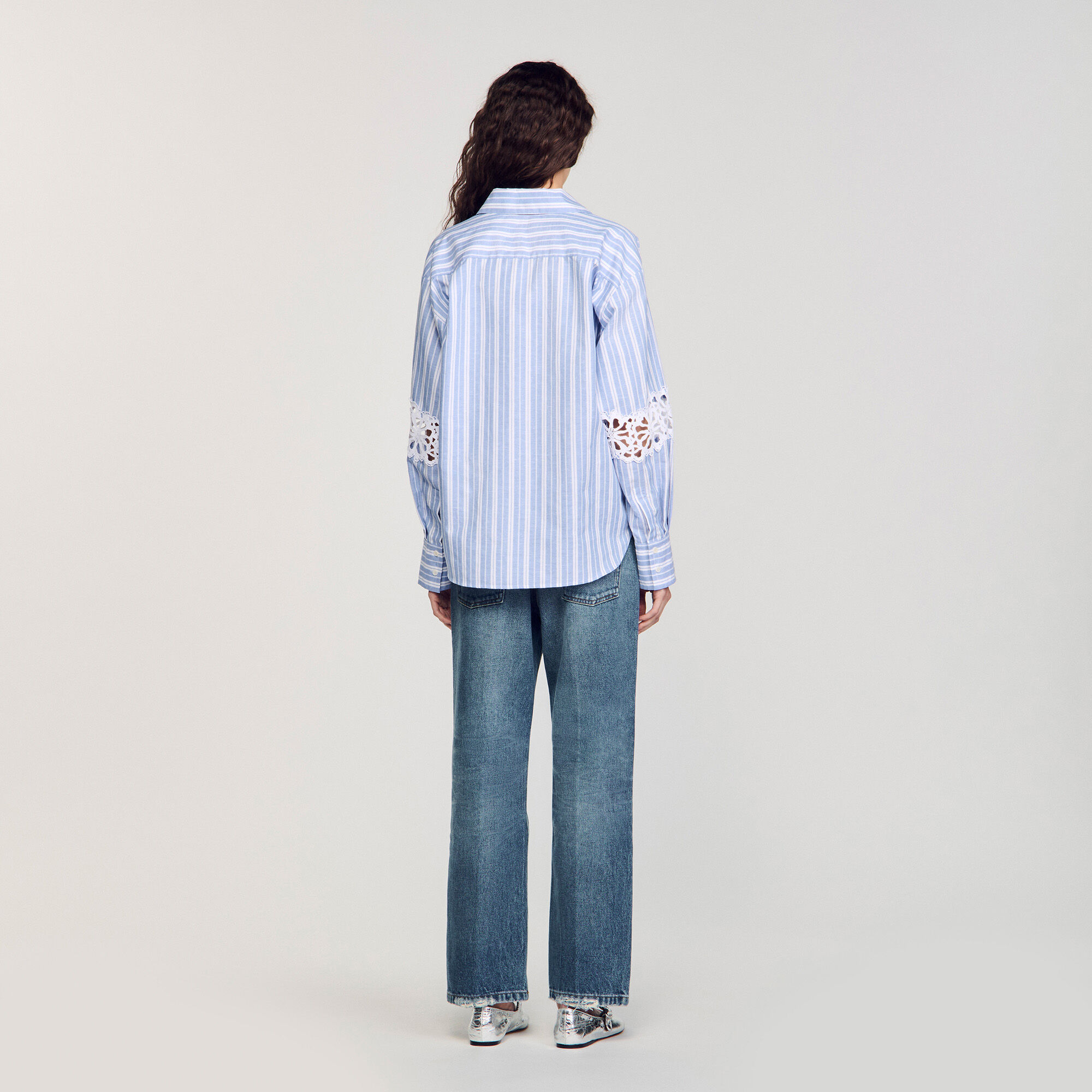 Overhemdblouse gestreept