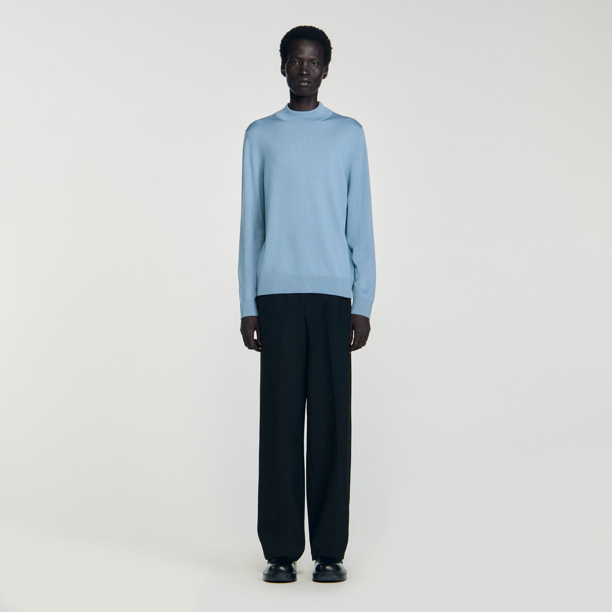 Wollen trui met opstaande kraag