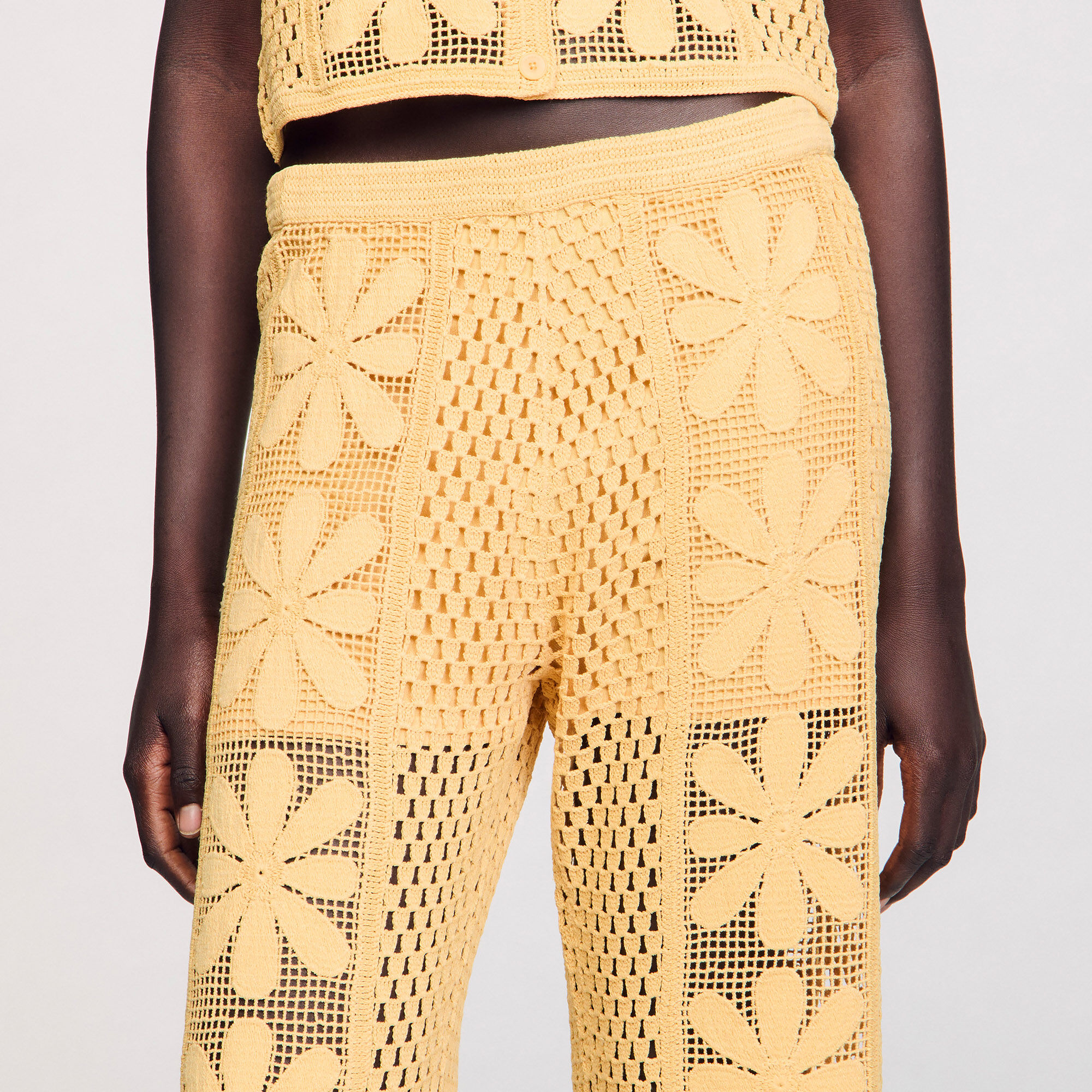 Pantalon straight fit gehaakt